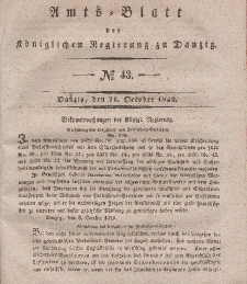 Amts-Blatt der Königlichen Regierung zu Danzig, 21. Oktober 1840, Nr. 43