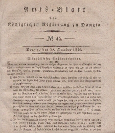 Amts-Blatt der Königlichen Regierung zu Danzig, 28. Oktober 1840, Nr. 44