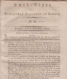 Amts-Blatt der Königlichen Regierung zu Danzig, 2. Dezember 1840, Nr. 49