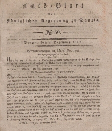 Amts-Blatt der Königlichen Regierung zu Danzig, 9. Dezember 1840, Nr. 50