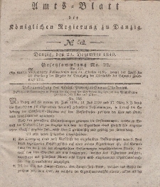 Amts-Blatt der Königlichen Regierung zu Danzig, 23. Dezember 1840, Nr. 52