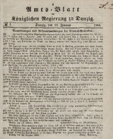 Amts-Blatt der Königlichen Regierung zu Danzig, 13. Januar 1864, Nr. 2