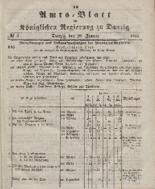 Amts-Blatt der Königlichen Regierung zu Danzig, 20. Januar 1864, Nr. 3