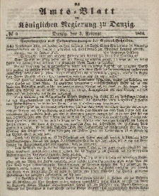 Amts-Blatt der Königlichen Regierung zu Danzig, 3. Februar 1864, Nr. 5