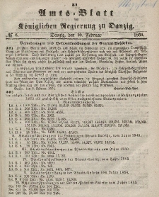 Amts-Blatt der Königlichen Regierung zu Danzig, 10. Februar 1864, Nr. 6