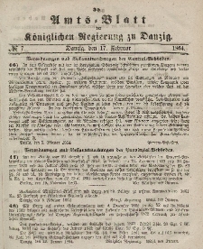 Amts-Blatt der Königlichen Regierung zu Danzig, 17. Februar 1864, Nr. 7
