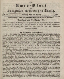 Amts-Blatt der Königlichen Regierung zu Danzig, 16. März 1864, Nr. 11