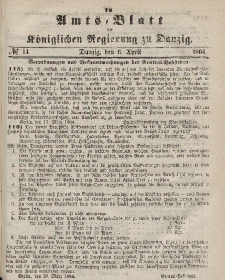 Amts-Blatt der Königlichen Regierung zu Danzig, 6. Aprlil 1864, Nr. 14