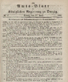 Amts-Blatt der Königlichen Regierung zu Danzig, 27. Aprlil 1864, Nr. 17