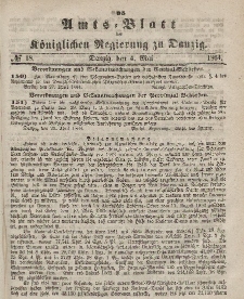 Amts-Blatt der Königlichen Regierung zu Danzig, 4. Mai 1864, Nr. 18