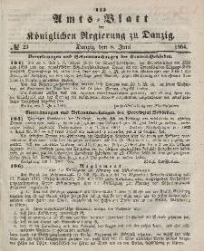 Amts-Blatt der Königlichen Regierung zu Danzig, 8. Juni 1864, Nr. 23