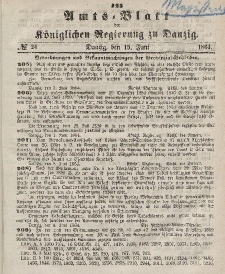 Amts-Blatt der Königlichen Regierung zu Danzig, 15. Juni 1864, Nr. 24