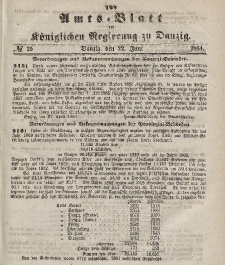 Amts-Blatt der Königlichen Regierung zu Danzig, 22. Juni 1864, Nr. 25