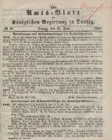 Amts-Blatt der Königlichen Regierung zu Danzig, 29. Juni 1864, Nr. 26