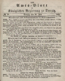 Amts-Blatt der Königlichen Regierung zu Danzig, 20. Juli 1864, Nr. 29