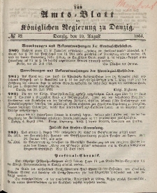 Amts-Blatt der Königlichen Regierung zu Danzig, 10. August 1864, Nr. 32