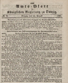 Amts-Blatt der Königlichen Regierung zu Danzig, 24. August 1864, Nr. 34