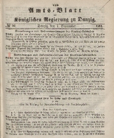 Amts-Blatt der Königlichen Regierung zu Danzig, 7. September 1864, Nr. 36