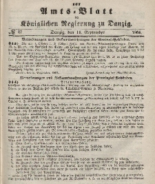 Amts-Blatt der Königlichen Regierung zu Danzig, 14. September 1864, Nr. 37