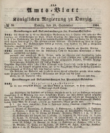 Amts-Blatt der Königlichen Regierung zu Danzig, 28. September 1864, Nr. 39
