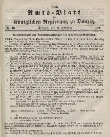 Amts-Blatt der Königlichen Regierung zu Danzig, 5. Oktober 1864, Nr. 40