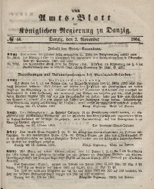 Amts-Blatt der Königlichen Regierung zu Danzig, 2. November 1864, Nr. 44