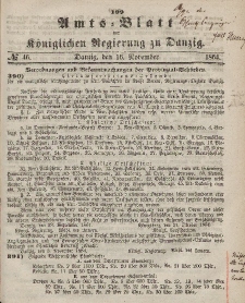 Amts-Blatt der Königlichen Regierung zu Danzig, 16. November 1864, Nr. 46