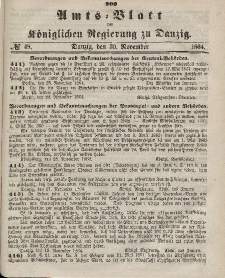 Amts-Blatt der Königlichen Regierung zu Danzig, 30. November 1864, Nr. 48