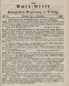 Amts-Blatt der Königlichen Regierung zu Danzig, 7. Dezember 1864, Nr. 49