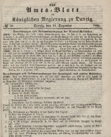 Amts-Blatt der Königlichen Regierung zu Danzig, 14. Dezember 1864, Nr. 50