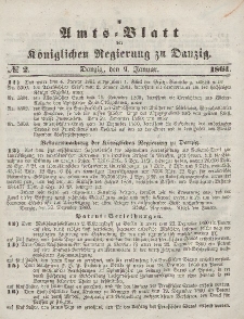Amts-Blatt der Königlichen Regierung zu Danzig, 9. Januar 1861, Nr. 2