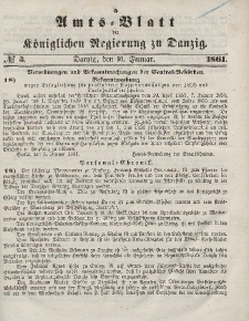 Amts-Blatt der Königlichen Regierung zu Danzig, 16. Januar 1861, Nr. 3