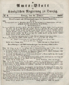 Amts-Blatt der Königlichen Regierung zu Danzig, 30. Januar 1861, Nr. 5