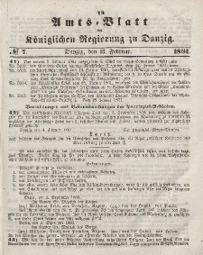 Amts-Blatt der Königlichen Regierung zu Danzig, 13. Februar 1861, Nr. 7