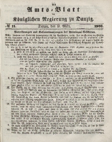 Amts-Blatt der Königlichen Regierung zu Danzig, 13. März 1861, Nr. 11