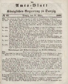 Amts-Blatt der Königlichen Regierung zu Danzig, 20. März 1861, Nr. 12