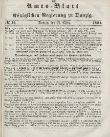 Amts-Blatt der Königlichen Regierung zu Danzig, 27. März 1861, Nr. 13