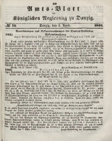Amts-Blatt der Königlichen Regierung zu Danzig, 3. April 1861, Nr. 14