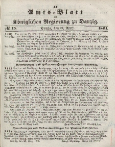 Amts-Blatt der Königlichen Regierung zu Danzig, 10. April 1861, Nr. 15