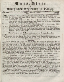 Amts-Blatt der Königlichen Regierung zu Danzig, 17. April 1861, Nr. 16
