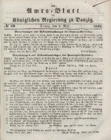Amts-Blatt der Königlichen Regierung zu Danzig, 8. Mai 1861, Nr. 19