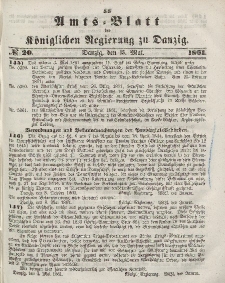 Amts-Blatt der Königlichen Regierung zu Danzig, 15. Mai 1861, Nr. 20