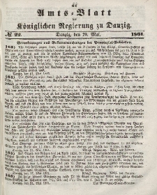 Amts-Blatt der Königlichen Regierung zu Danzig, 29. Mai 1861, Nr. 22
