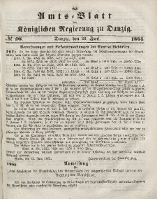 Amts-Blatt der Königlichen Regierung zu Danzig, 26. Juni 1861, Nr. 26
