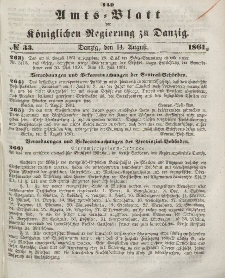 Amts-Blatt der Königlichen Regierung zu Danzig, 14. August 1861, Nr. 33
