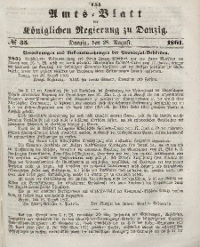 Amts-Blatt der Königlichen Regierung zu Danzig, 28. August 1861, Nr. 35