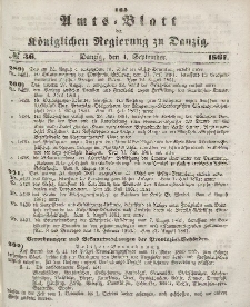 Amts-Blatt der Königlichen Regierung zu Danzig, 4. September 1861, Nr. 36