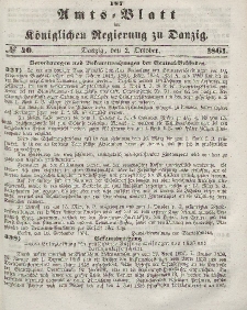 Amts-Blatt der Königlichen Regierung zu Danzig, 2. Oktober 1861, Nr. 40