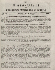 Amts-Blatt der Königlichen Regierung zu Danzig, 9. Oktober 1861, Nr. 41