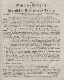 Amts-Blatt der Königlichen Regierung zu Danzig, 16. Oktober 1861, Nr. 42